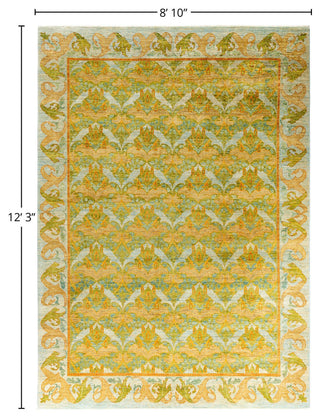 Overdyed, One-of-a-Kind Hand-Knotted Area Rug Green, 8'10"x12'3"