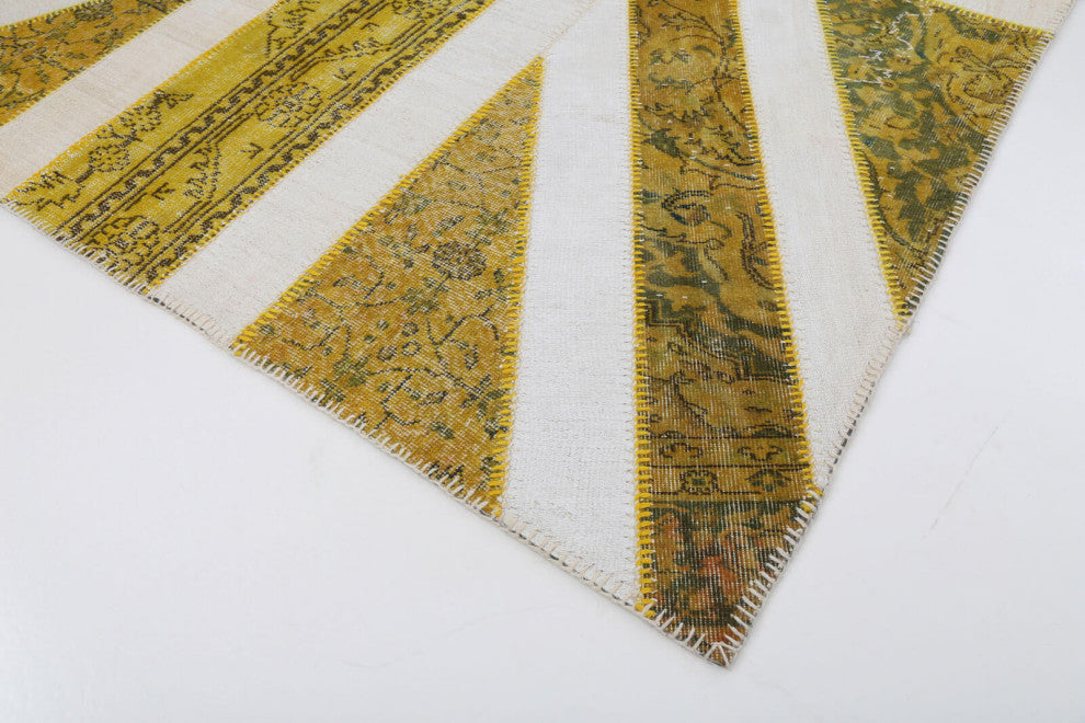 Rug N Carpet - Handwoven Anatolian 6' 8'' x 9' 11'' Flag Patchwork Rug
