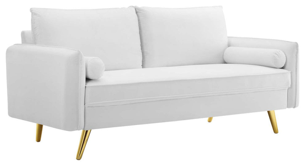 Revive Performance Velvet Sofa - White