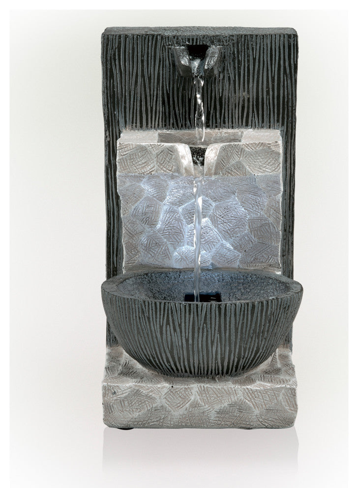 Modern Cascading Tabletop Fountain with LED Lights