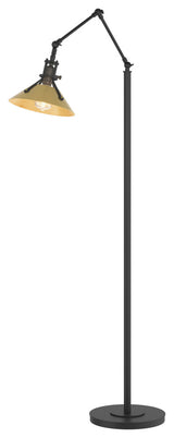Henry Floor Lamp, Black, Modern Brass Accents
