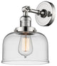 Large Bell 1-Light LED Sconce, Polished Nickel, Glass: Clear