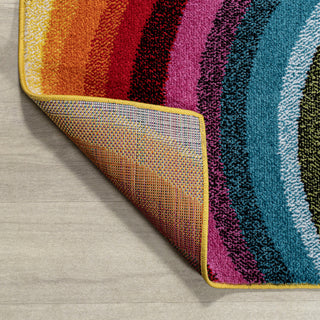 Flow Abstract Swirl Red/Yellow/Blue 2 ft. x 8 ft. Runner Rug