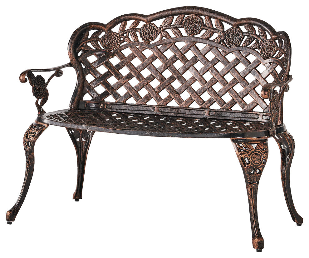 GDF Studio Santa Fe Cast Aluminum Garden Bench