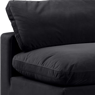 Comfy Upholstered Modular Sofa, Black, 2-Piece: 2 Armless Chair, Velvet