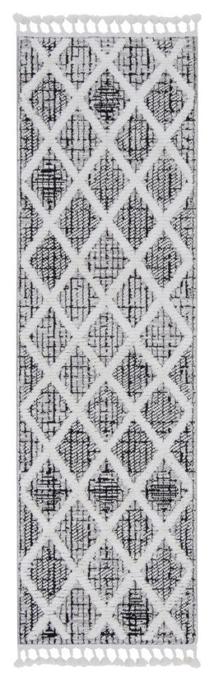 KAS Willow 1101 Charcoal Diamonds Area Rug, 2'2"x7'6" Runner