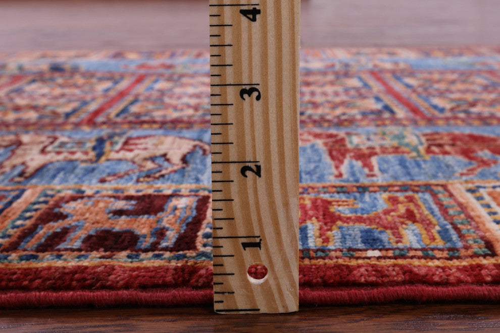 Antiqued Pazyryk Historical Design Hand Knotted Rug 2' 7" X 4' 3" Q10874