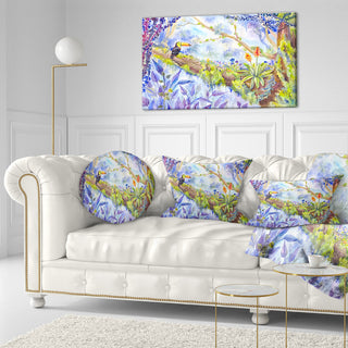 Jungle With Bird Toucan On Tree Landscape Printed Throw Pillow, 12"x20"