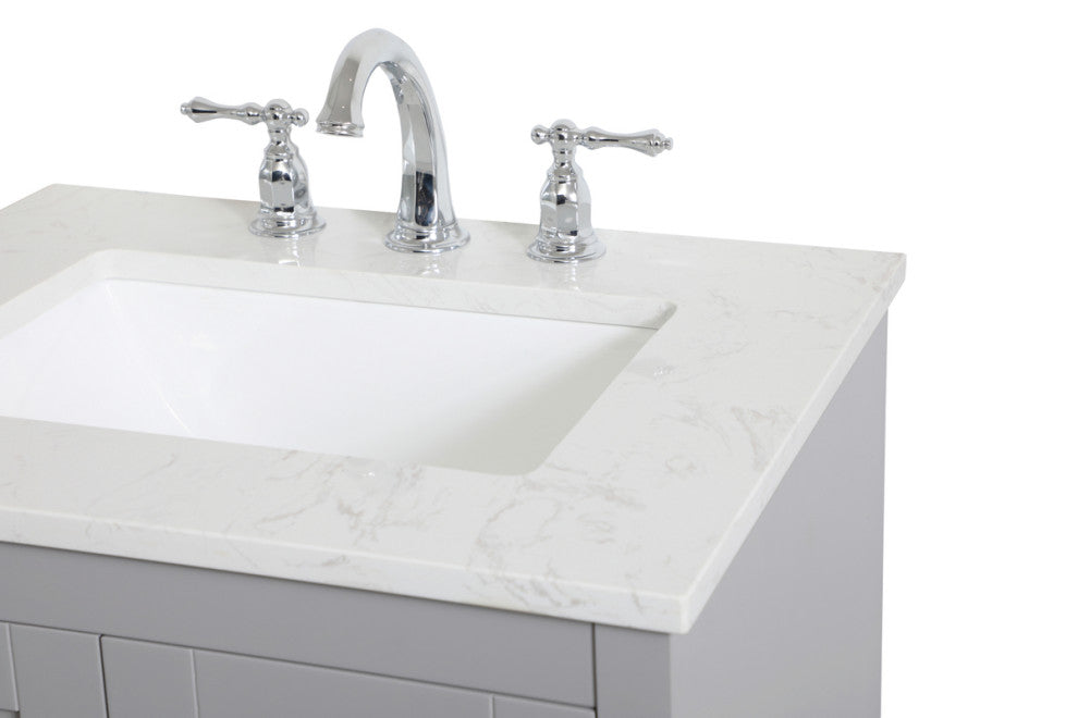 24" Single Bathroom Vanity, Gray