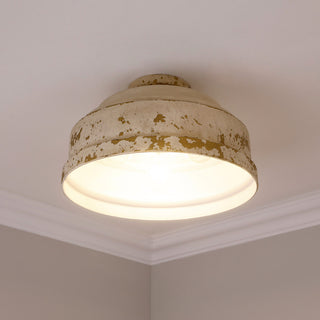 Golden Lighting 0806-FM Keating 3 Light 14"W Flush Mount Ceiling - Antique