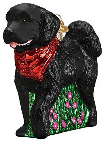 Old World Christmas Black Doodle Dog Glass Ornament Faithful Pet 12560.