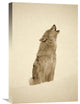 "Timber Wolf Portrait, Howling In Snow, North America - Sepia" Artwork