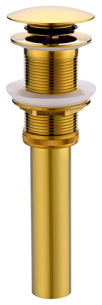 1-5/8" Push Pop-Up Drain Stopper No Overflow for Sink, Brushed Gold