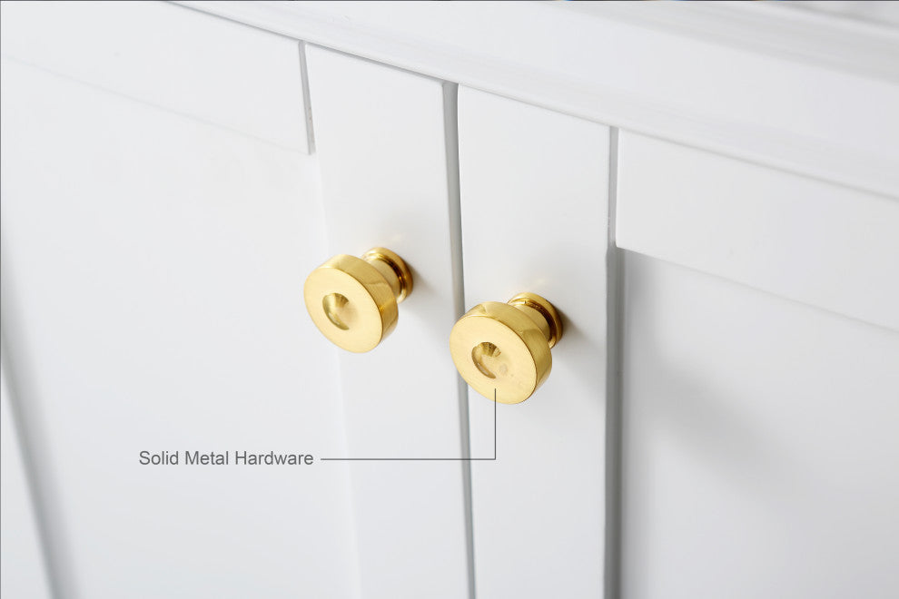 Audrey Vanity Set, White, 60", Gold Hardware, No Mirror