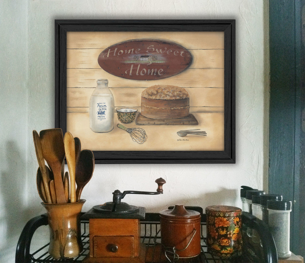 "Home Sweet Home" By Pam Britton, Printed Wall Art, Ready To Hang, Black Frame