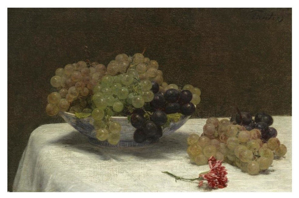 "Still Life with Grapes and a Carnation, c. 1880" Paper Art, 32"x22"