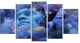 Game Of Dream Woman Sleeping, Contemporary Canvas Art Print, 60"x32", 5 Panels
