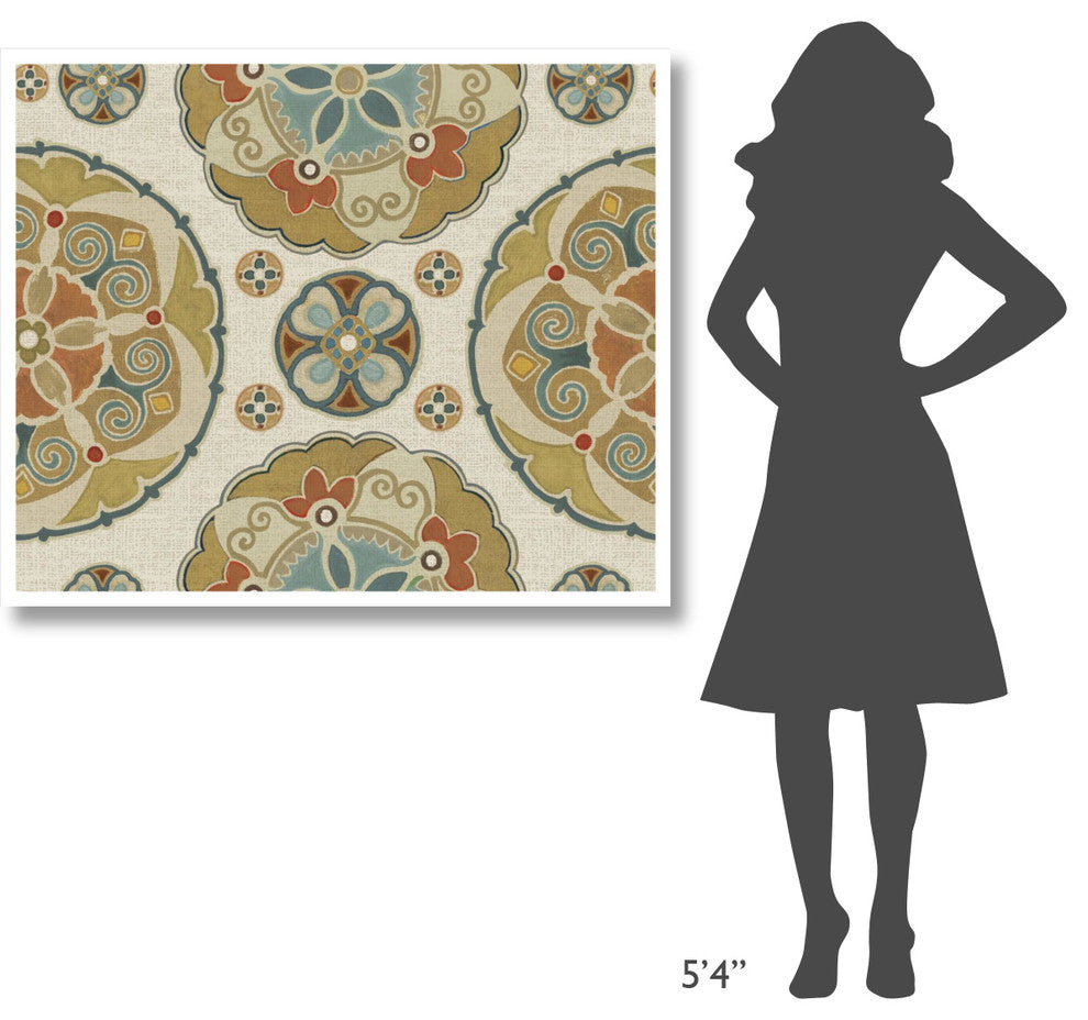 "Spice Suzani Patterns I" Digital Paper Print by Daphne Brissonnet, 46"x39"