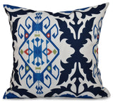 Bombay Medallion, Geometric Print Pillow, Navy Blue, 20"x20"