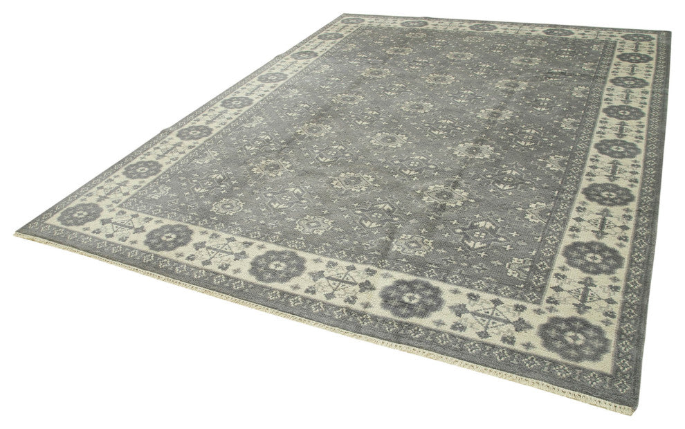 Rug N Carpet - Handwoven Oriental 8' 10" x 11' 10" One-of-a-Kind Grey Oushak Rug