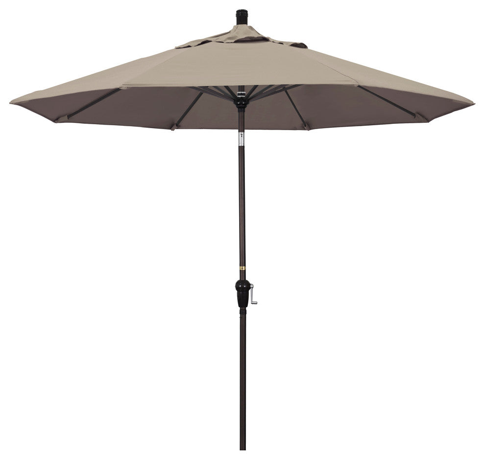 9' Aluminum Umbrella Auto Tilt Bronze, Taupe