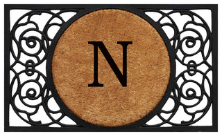 Armada Circle Monogram Doormat, 22"x36", N