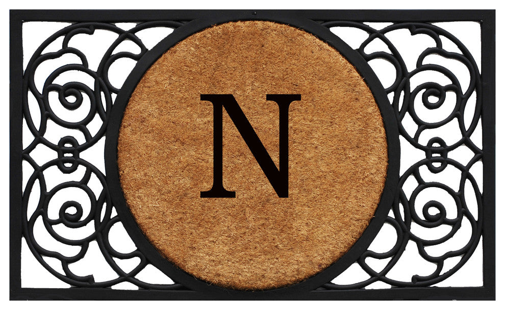 Armada Circle Monogram Doormat, 22"x36", N