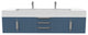 CastelloUSA Nile 72" Wall Mounted Bathroom Vanity Set, Blue, White Top, Chrome Handles