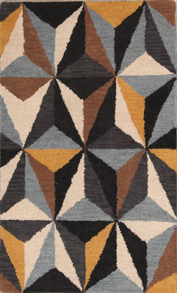 Cubic Design Hand Tufted Indian Oushak Oriental 100% Wool Area Rug, 5x8'