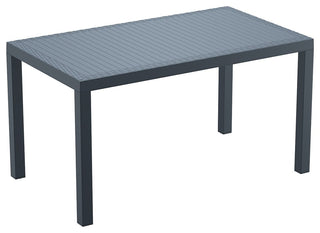 Orlando Wickerlook Rectangle Dining Table, Dark Gray 55"
