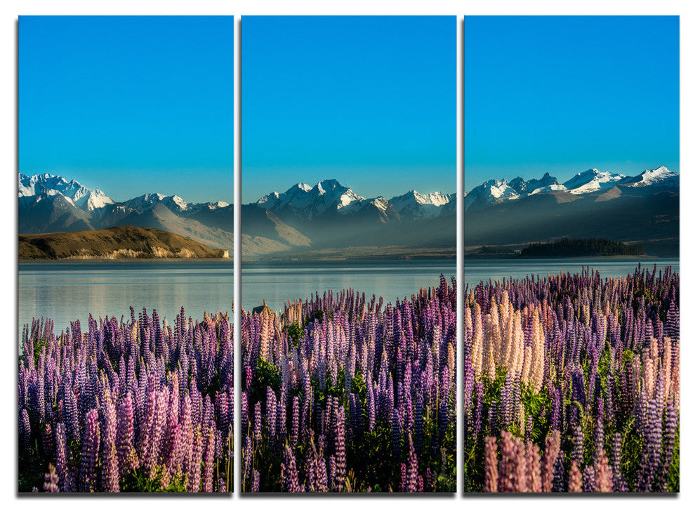 "Incredible Mountains Waters and Flowers" Metal Wall Art, 3 Panels, 36"x28"