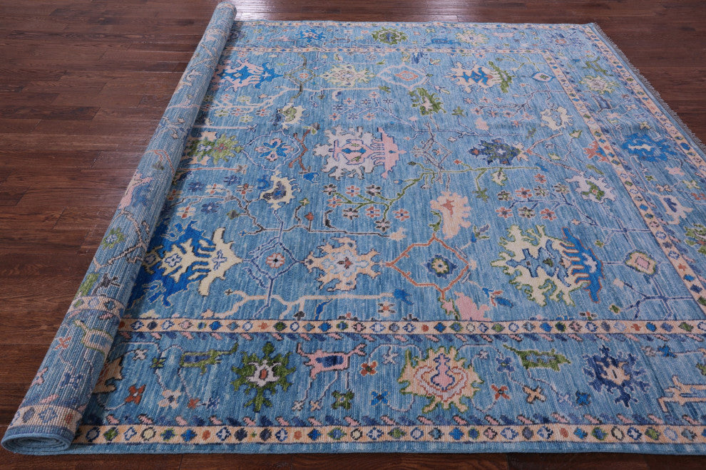 9' 4" X 12' 2" Hand Knotted Turkish Oushak Wool Rug - Q15675
