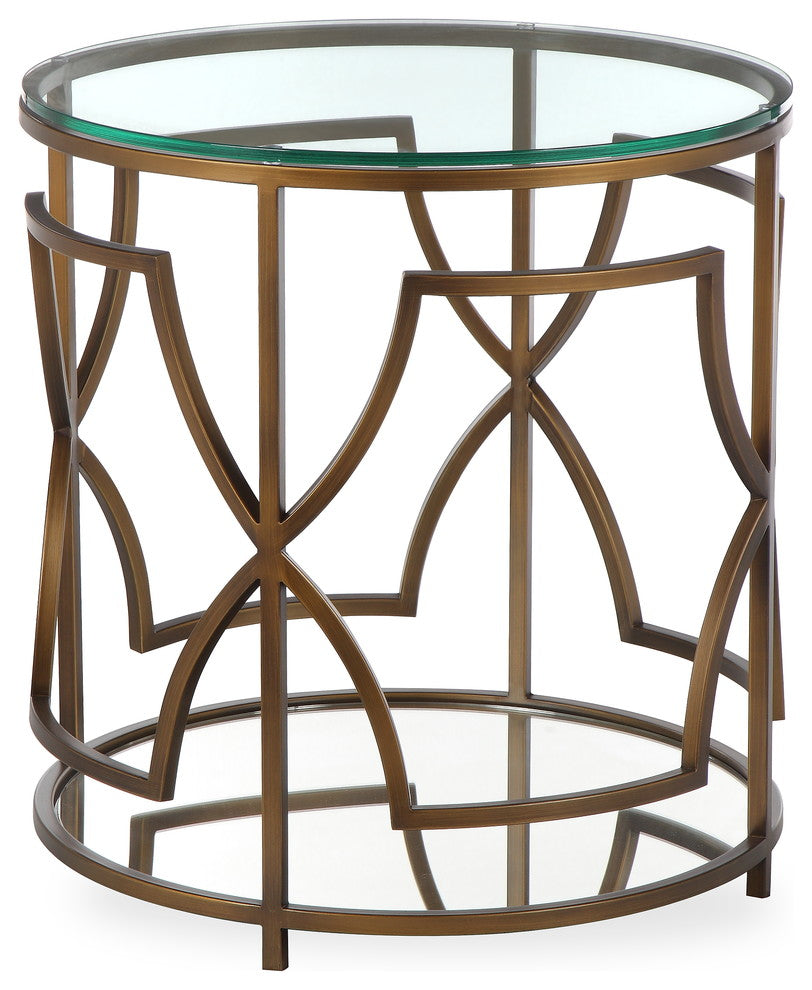 Edward Round Side Table, Brass