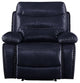 Leather-Gel Upholstered Motion Recliner, Navy