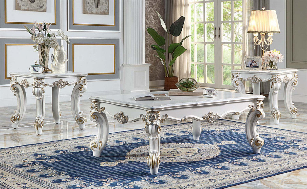 Acme Vendome II End table Antique Pearl Finish