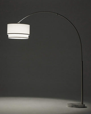 Brightech Mason - Arc Floor Lamp with Unique Hanging Drum Shade, Nickel