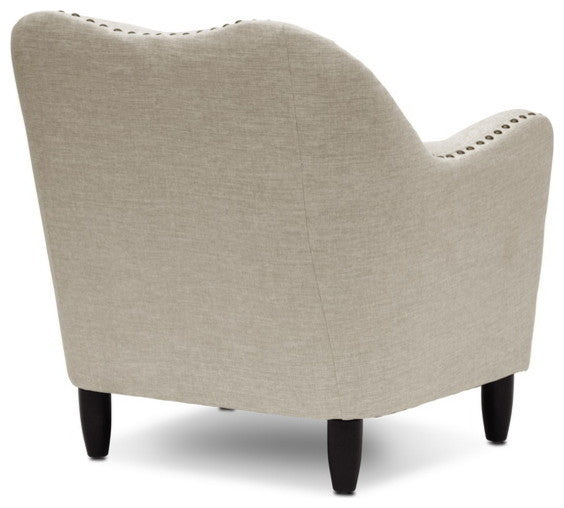 Seibert Beige Linen Modern Accent Chair