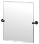 Glam Frameless Rectangle Mirror, Matte Black, 24"