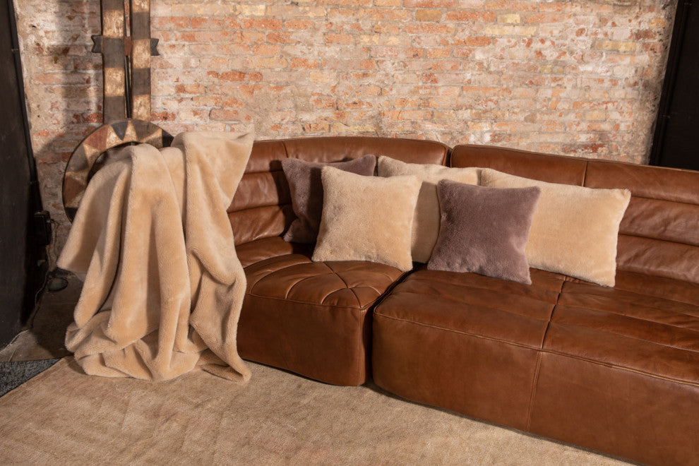 Luzio Taupe Conscious Wool Pillow 15.7x15.7