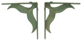 Set of 2 Cast Iron Verdigris Whale Tail Wall Bracket Shelf Decor