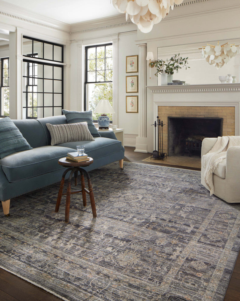 Jean Stoffer x Loloi Katherine Area Rug, Midnight  / Tobacco, 5'-3" X 7'-9"