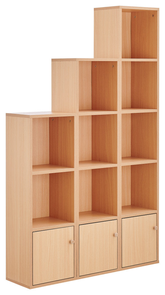 Marcel Cubes Modular Storage Organizer Cubby Cabinet Shelf, Set of 3, Beech