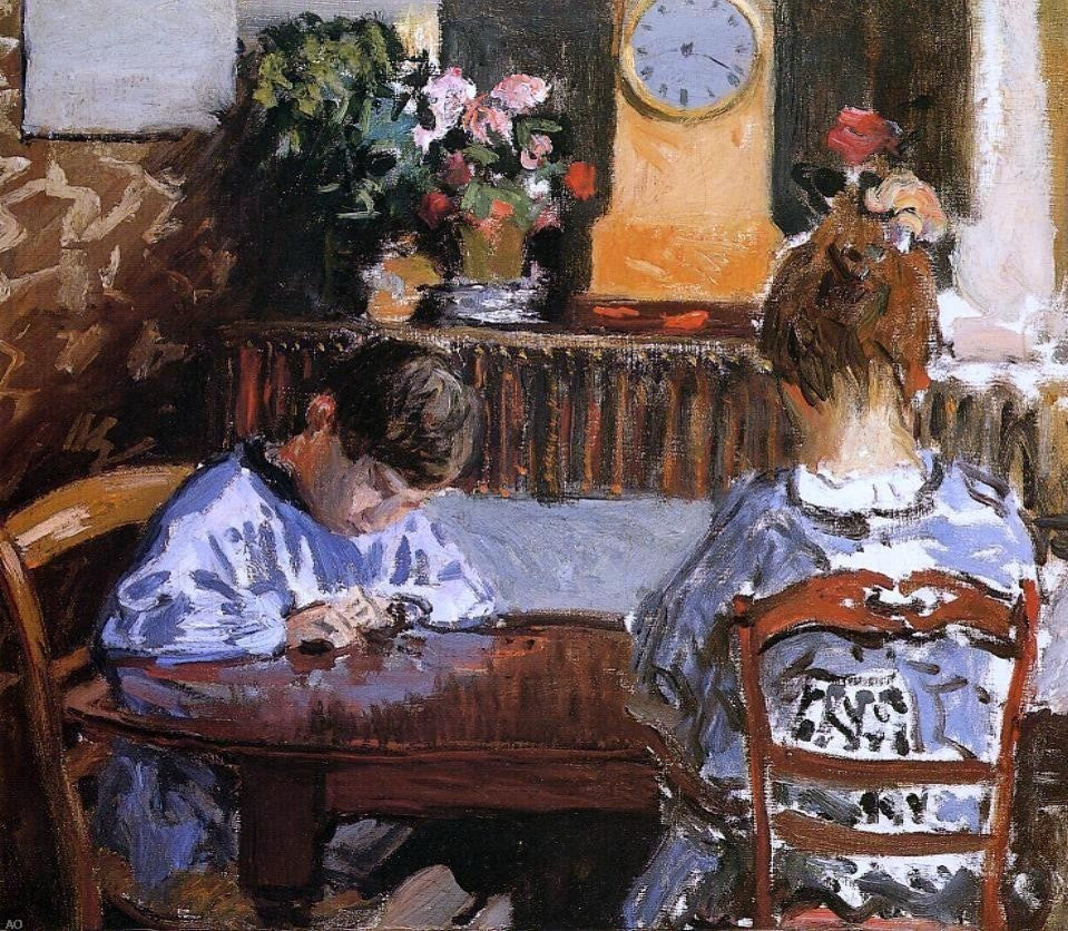 Alfred Sisley A Lesson, Gallery Wrapped Canvas Print, 20"x25"