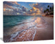 Palm Trees on Clear Sandy Beach, Seashore Canvas Art Print, 20"x12"