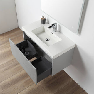 Floating Bathroom Vanity with Sink, Wall Mounted Vanity, Grey, 36" W/ Sink