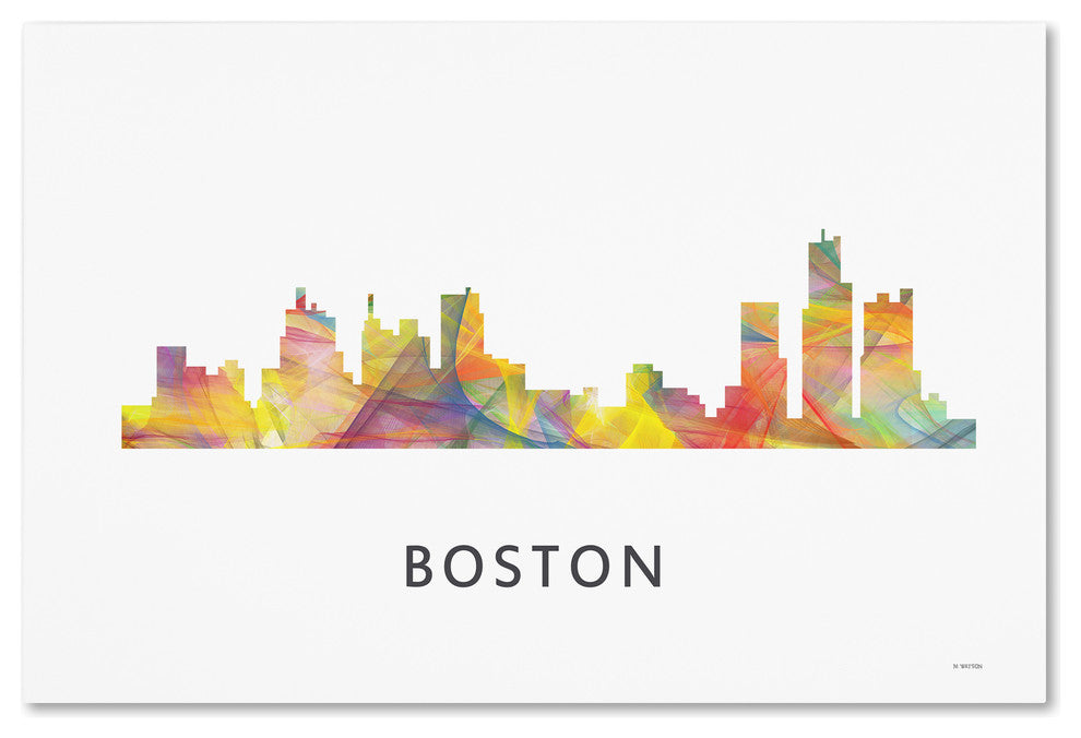 'Boston Mas. Skyline Wb-1' Canvas Art, 19x12