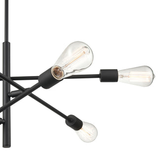 6 Light 25.5 in. Matte Black Pendant