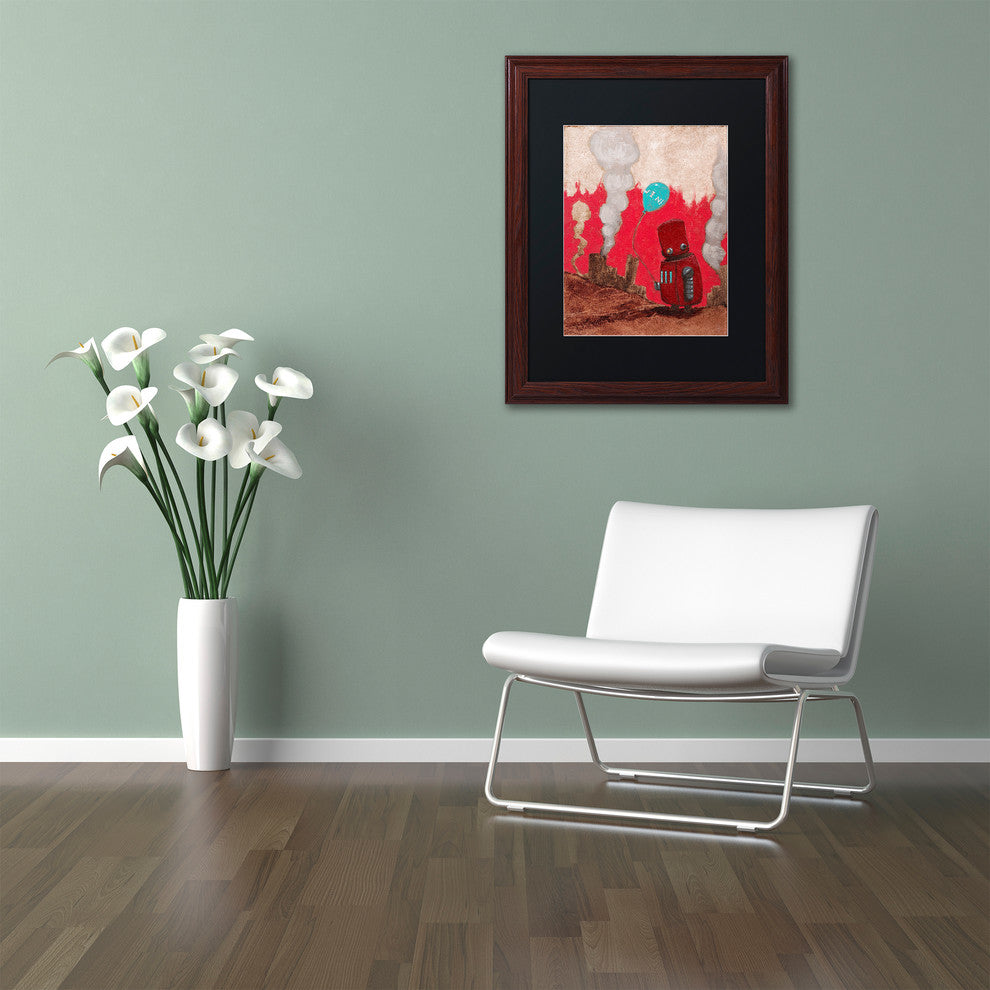 'Win!' Matted Framed Art, Wood Frame, Black Matte, 14x11