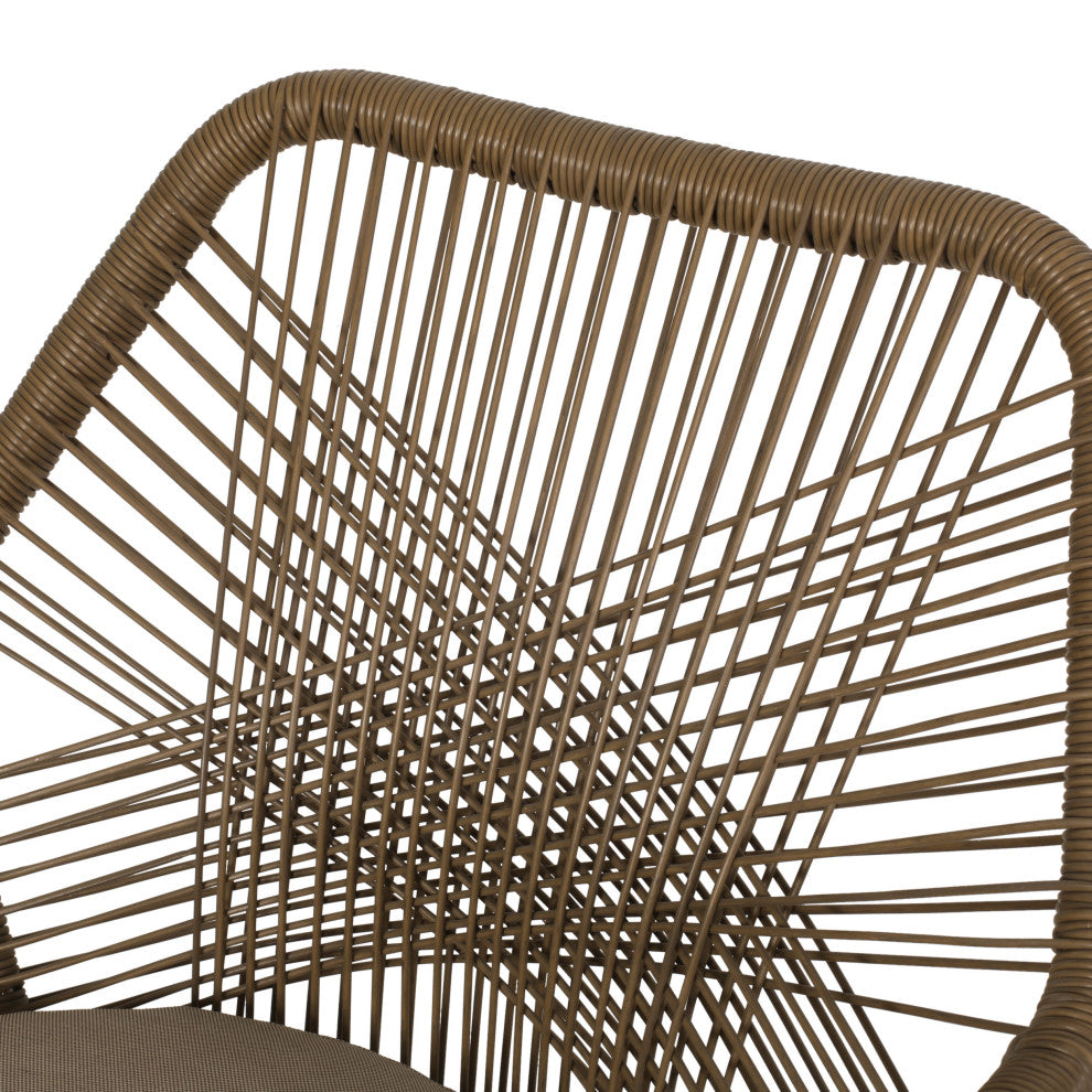 Fromberg Outdoor Wicker Dining Chair with Cushion, Set of 2