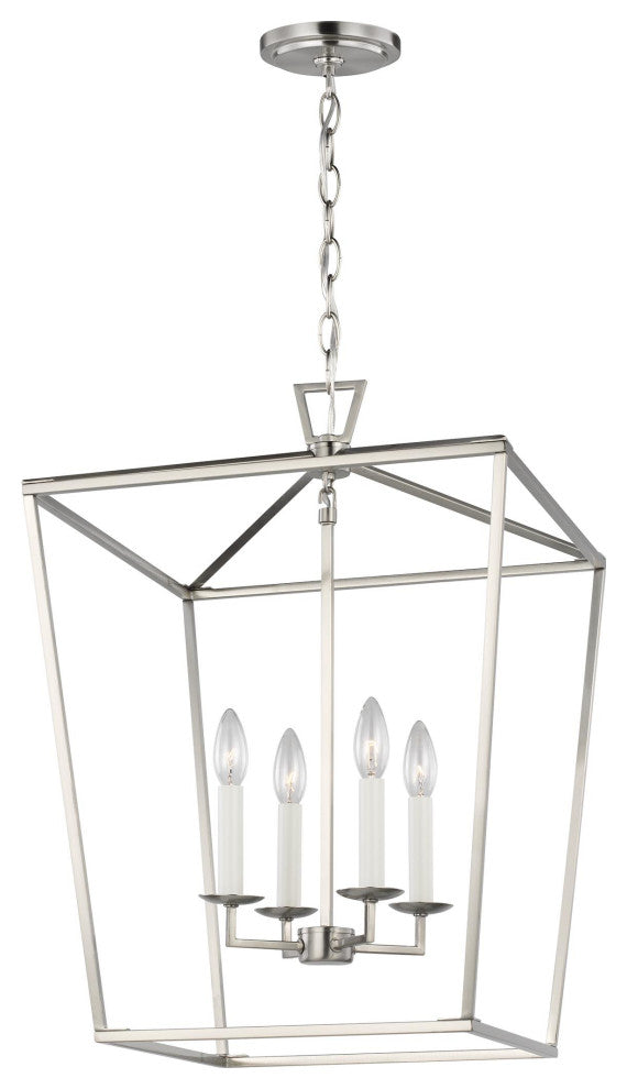 Dianna 4-Light Medium Lantern, Brushed Nickel